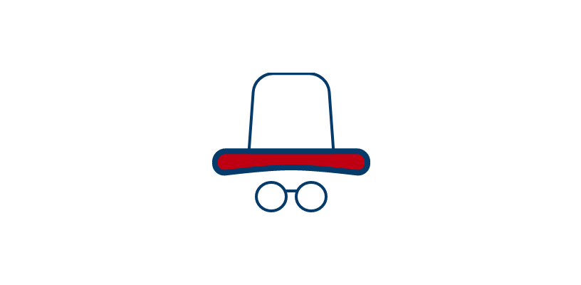 Icon mit Hut und Brille